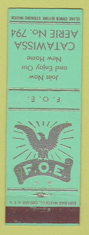 Matchbook Cover - Eagles Club Catawissa PA