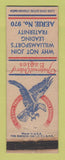 Matchbook Cover - Eagles Club Williamsport PA WEAR