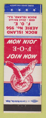 Matchbook Cover - Eagles Club Rock Island IL