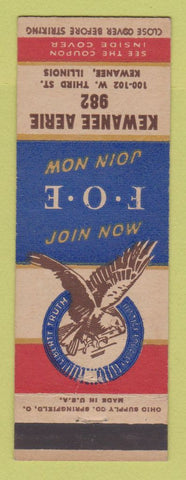 Matchbook Cover - Eagles Club Kewanee IL