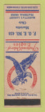 Matchbook Cover - Eagles Club Marietta OH WEAR