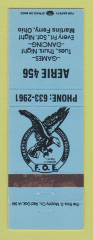 Matchbook Cover - Eagles Club Martins Ferry OH BLUE WEAR