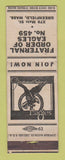 Matchbook Cover - Eagles Club Greenfield MA WORN