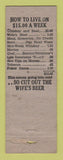 Matchbook Cover - Eagles Club Greenfield MA WORN