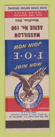 Matchbook Cover - Eagles Club Massillion OH