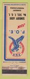 Matchbook Cover - Eagles Club Sunbury PA WORN