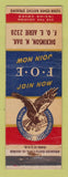 Matchbook Cover - Eagles Club Dickinson ND WEAR