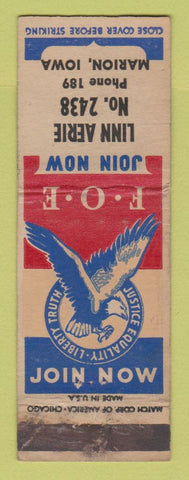 Matchbook Cover - Eagles Club Marion IA WORN
