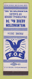 Matchbook Cover - Eagles Club Wilmington DE