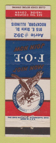 Matchbook Cover - Eagles Club Rockford IL