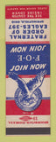 Matchbook Cover - Eagles Club Springfield OH