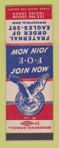 Matchbook Cover - Eagles Club Springfield OH