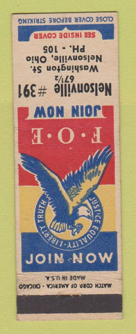 Matchbook Cover - Eagles Club Nelsonville OH