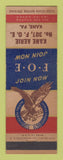 Matchbook Cover - Eagles Club Kane PA WEAR