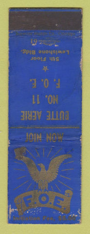 Matchbook Cover - Eagles Club Butte MD WORN