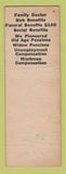Matchbook Cover - Eagles Club Butte MD WORN