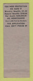 Matchbook Cover - Eagles Club Lebanon PA