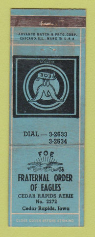 Matchbook Cover - Eagles Club Cedar Rapids IA WEAR