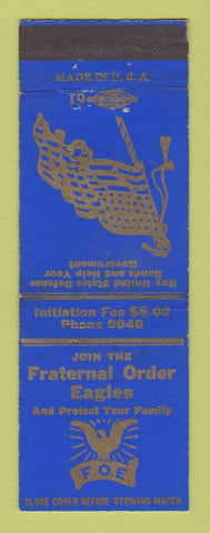 Matchbook Cover - Eagles Club Washington PA