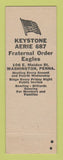 Matchbook Cover - Eagles Club Washington PA