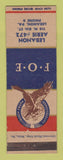 Matchbook Cover - Eagles Club Lebanon PA