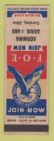 Matchbook Cover - Eagles Club Corning OH