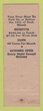 Matchbook Cover - Eagles Club Reading PA