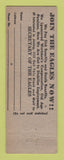 Matchbook Cover - Eagles Club Weirton WV