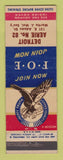 Matchbook Cover - Eagles Club Detroit MI