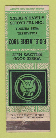 Matchbook Cover - Eagles Club Follansbee WV WEAR