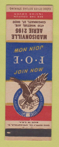 Matchbook Cover - Eagles Club Madisonville Cincinnati OH