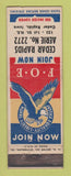 Matchbook Cover - Eagles Club Cedar Rapids IA