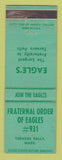 Matchbook Cover - Eagles Club Turners Falls MA WEAR