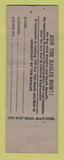 Matchbook Cover - Eagles Club Chattanooga TN WEAR