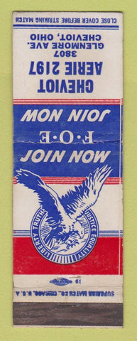 Matchbook Cover - Eagles Club Chevoit OH