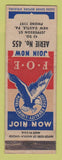 Matchbook Cover - Eagles Club New Castle PA WEAR