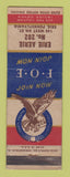 Matchbook Cover - Eagles Club Erie PA WEAR