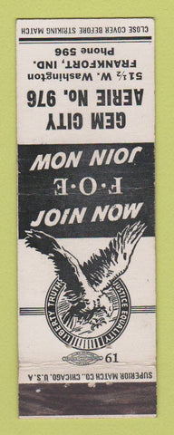Matchbook Cover - Eagles Club Frankfort IN