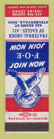 Matchbook Cover - Eagles Club Steubenville OH