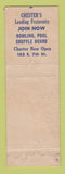 Matchbook Cover - Eagles Club Chester PA