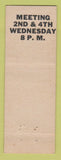 Matchbook Cover - Eagles Club Uniontown PA