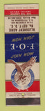 Matchbook Cover - Eagles Club Pittsburgh PA