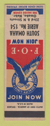 Matchbook Cover - Eagles Club Omaha NE