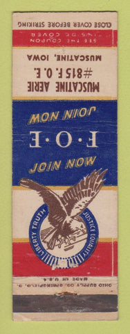 Matchbook Cover - Eagles Club Muscatine IA WEAR