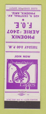Matchbook Cover - Eagles Club Phoenix AZ