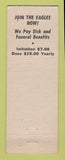 Matchbook Cover - Eagles Club Phoenix AZ
