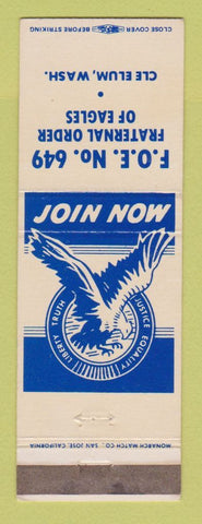 Matchbook Cover - Eagles Club Cle Elum WA