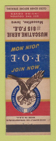Matchbook Cover - Eagles Club Muscatine IA