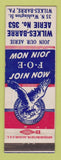 Matchbook Cover - Eagles Club Wilkes Barre PA