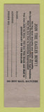 Matchbook Cover - Eagles Club Wilkes Barre PA
